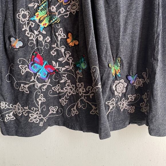 JOHNNY WAS Twist Front Embroidered Butterfly Dress - Picture 7 of 15